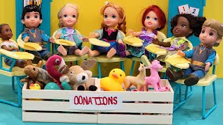 Toys for tots  Elsa amp Anna toddlers  Barbie  school classmates  gifts for poor kids [upl. by Helena121]