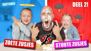 SKETCH DEEL 2 ZOETE ZUSJES vs STOUTE ZUSJES Nieuwe Sketches Spelen ♥DeZoeteZusjes♥ [upl. by Jeggar]