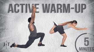 5 Minute ActiveDynamic WarmUp Stretch [upl. by Eilliw]