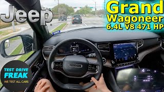 2023 Jeep Grand Wagoneer 64L V8 471 HP CITY POV DRIVE Dallas TX with Fuel Consumption [upl. by Neeluj178]