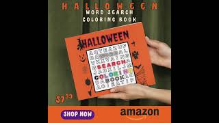 Halloween Word Search Coloring Book on amazon halloween halloween2024 coloringbook coloring [upl. by Gally]