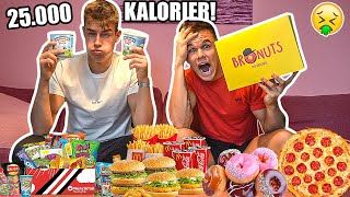 25000 KALORIE CHALLENGE PÅ 12 TIMER  PIZZA MCD DONUTS SLIK [upl. by Nehgaem724]