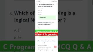 MCQ on C programming  C Programming MCQ coding mcq [upl. by Estren]