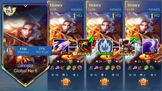 WHEN GLOBAL LANCELOT USE NEW 1 SHOT BUILD AND EMBLEM IN RANKED GAME  AUTO WINSTREAK [upl. by Vito467]