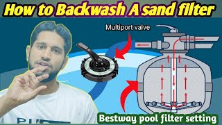 How to backwash a pool sand filter  How to backwash pool filter bestway in Hindi [upl. by Suertemed102]