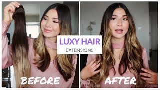 LUXY HAIR SEAMLESS EXTENSIONS  How to ApplyReview [upl. by Feeney]