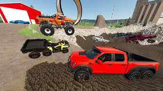 Racing on Crazy Racetrack to Win Special Prize  Farming Simulator 22 [upl. by Anauqahc]