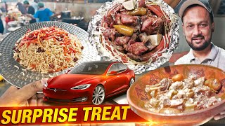 New Car Treat at Karachi Highway 🇨🇦  Mutton Dum Pulao Rosh amp a Surprise  Best Pakistani Food [upl. by Khalin]