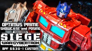 Transformers SIEGE War For Cybertron BPF 66301 OPTIMUS PRIME CUSTOM SHOWCASE amp POSING BOT ONLY [upl. by Beall]