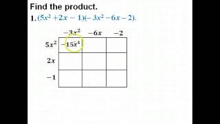 41 Multiplying polynomials Box method 3x3 [upl. by Kaya]