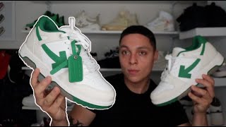 OFFWHITE Out of Office OOO White Green Sneaker Review  ON FOOT [upl. by Natsyrk663]