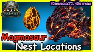 Magmasaur Nest Locations Fjordur Ark 💥 [upl. by Lirbij]