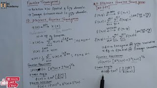 DIP22 1D amp 2D dft for image enhancement in frequency domain in image processing  EC Academy [upl. by Adner]