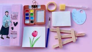 Miniature Traveling Painting Set  DIY  How to make Painting Set at home [upl. by Halimeda]