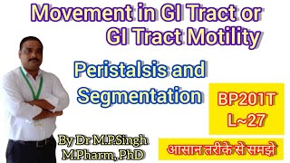 Movement in GI Tract  Peristalsis amp Segmentation  Human Anatomy amp PhysiologyII  BP201T  L27 [upl. by Bencion906]