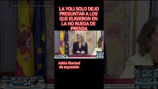 YOLANDA DÍAZ SOLO DEJO PREGUNTAR A LOS QUE ELIGIERON EN LA NO RUEDA DE PRENSA ESPAÑA [upl. by Morry]