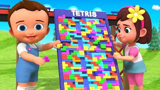 DIY Little Baby Boy amp Girl Fun Play Tetris Puzzle Wooden Blocks Toy Set 3D Toddlers Kids Videos Edu [upl. by Luttrell]