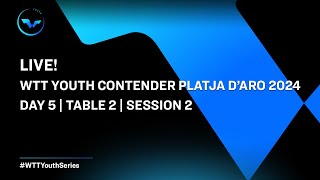 LIVE  T2  Day 5  WTT Youth Contender Platja Daro 2024  Session 2 [upl. by Tterb]