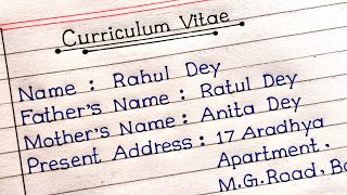 How To Write A Resume  CV In English  How To Write A Curriculum Vitae  English Writing [upl. by Augustus126]