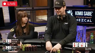 Phil Hellmuth Kelly Winterhalter Brad Garrett  Livestream Texas Holdem Stream Cash Game [upl. by Ruhl]