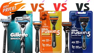 Gillette Fusion 5 🔥🔥 Gillette Mach 3 Turbo 🔥 Fusion Proglide 🥵 Comparision In Hindi 👍👍👍👍 [upl. by Heer]