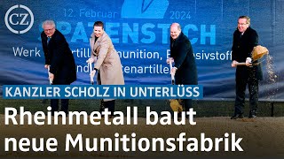 Kanzler Scholz in Unterlüß Rheinmetall baut neue Munitionsfabrik im Landkreis Celle [upl. by Annairda]