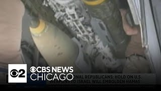 Congressional Republicans claim hold on US weapons to Israel will embolden Hamas [upl. by Ansela]