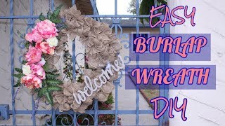 Making A Burlap Wreath DIY 2018  Easy Burlap Wreath  How To Easy Steps  LIVE [upl. by Ardnahsal995]