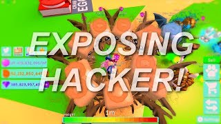 😱 I FOUND A HACKER IN BUBBLE GUM SIMULATOR HACKING BLOW BUBBLES AND EGG HATCHING AT THE SAME TIME [upl. by Tteirrah]