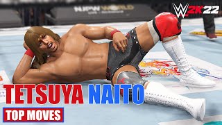 TETSUYA NAITO TOP MOVES  WWE 2K22 [upl. by Emirej457]