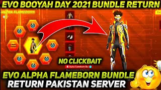 Free Fire Booyah Day Bundle Return Pakistan Server 2024  Free Fire Alpha Flameborn Bundle Return [upl. by Inotna]