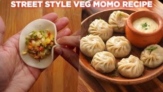 Easy Street Style Veg Momo Recipe [upl. by Llehsram869]