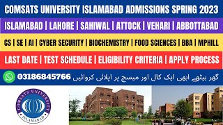 COMSATS University Islamabad Admissions Spring 2024  COMSATS University Islamabad Admission 2023 [upl. by Daffie]