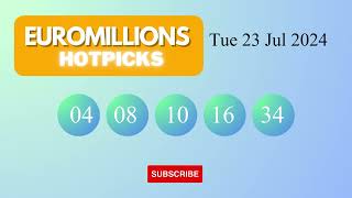 EuroMillionsHotPicks Draw Results on Tue 23 Jul 2024 The National Lottery UK [upl. by Serg674]