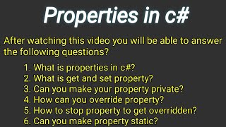 C interview questions  properties in c  how to override propery [upl. by Attevroc]