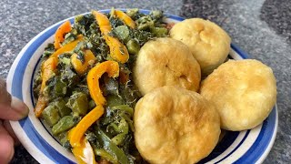 HOW TO MAKE JAMAICAN CALLALOO AND SALT FISH  WITH FRIED DUMPLING RECIPE [upl. by Hnim]