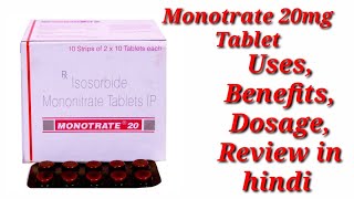 Monotrate 20mg Tablet  Isosorbide Mononitrate Tablet  Monotrate 20 Tablet Uses Benefits Dosage [upl. by Ysus]