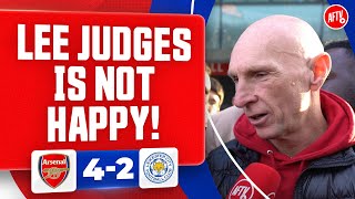 Lee Judges Is Not Happy Lee Judges  Arsenal 42 Leicester [upl. by Otir]