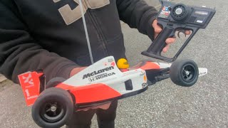 Tamiya Tamtech 47010 F1 RC car Mclaren MP46 new built 1992 vintage first run 🔥👀🔥 [upl. by Euqinahs]