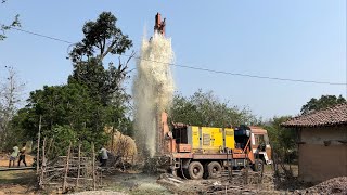 Bore well drilling 10hp motor water  Village Farming Land Borewell Point  10Hp Journey Of Water [upl. by Eldoree]