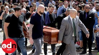 FC Nantes player helps emotional family carry Emiliano Salas coffin [upl. by Marina]