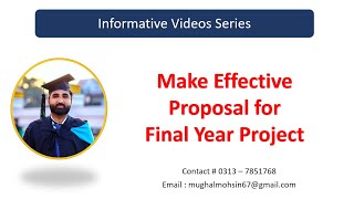 Make Effective Proposal for Final Year Project  Informative Videos [upl. by Wachter]