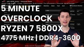 5 Minute Overclock Ryzen 7 5800X to 4775 MHz [upl. by Elime]