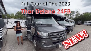 Tour The New 2023 Thor Delano 24FB BCClass RV built on the Mercedes Chassis [upl. by Obeded]