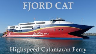 KatamaranFähre FJORD CAT in Hirtshals  Ein und Auslaufen [upl. by Kellia]