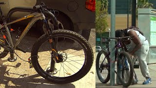 Watch How Crafty Thieves Are at Stealing Bicycles [upl. by Enyamert]