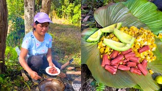 Delicioso repe de platano con queso en el campo NATHALIA [upl. by Ahsekyt]