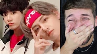 BTS Taekook being the most chaotic ship for 15 minutes straight Reaction [upl. by Ilehs]