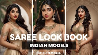 Witness the Beauty and Elegance of AI Elite Indian Lookbook Models 4K saree ai viral [upl. by Hauck859]