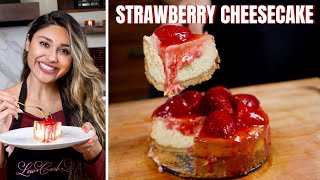 LIGHT amp CREAMY STRAWBERRY CHEESECAKE RECIPE How to Make The Most AMAZING amp EASIEST Keto Cheesecake [upl. by Etem]